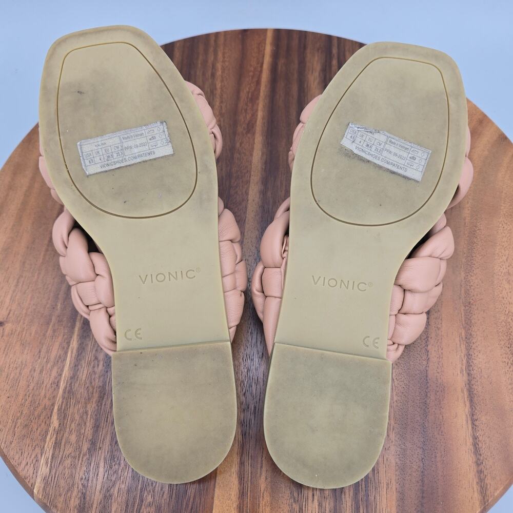Vionic Kalina Sandals Womens 6.5 Braided Cross Strap Open Toe Orthotic Slides - Picture 6 of 7